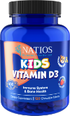 NATIOS Kids Vitamin D3, 400 IU, 120 jahodových cucacích tabletek